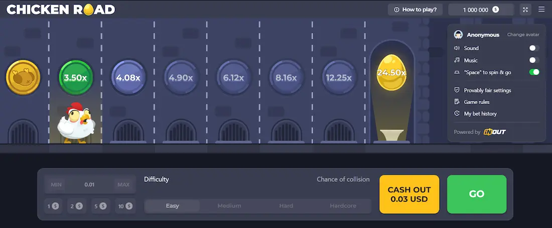 Chicken Road slot main screen